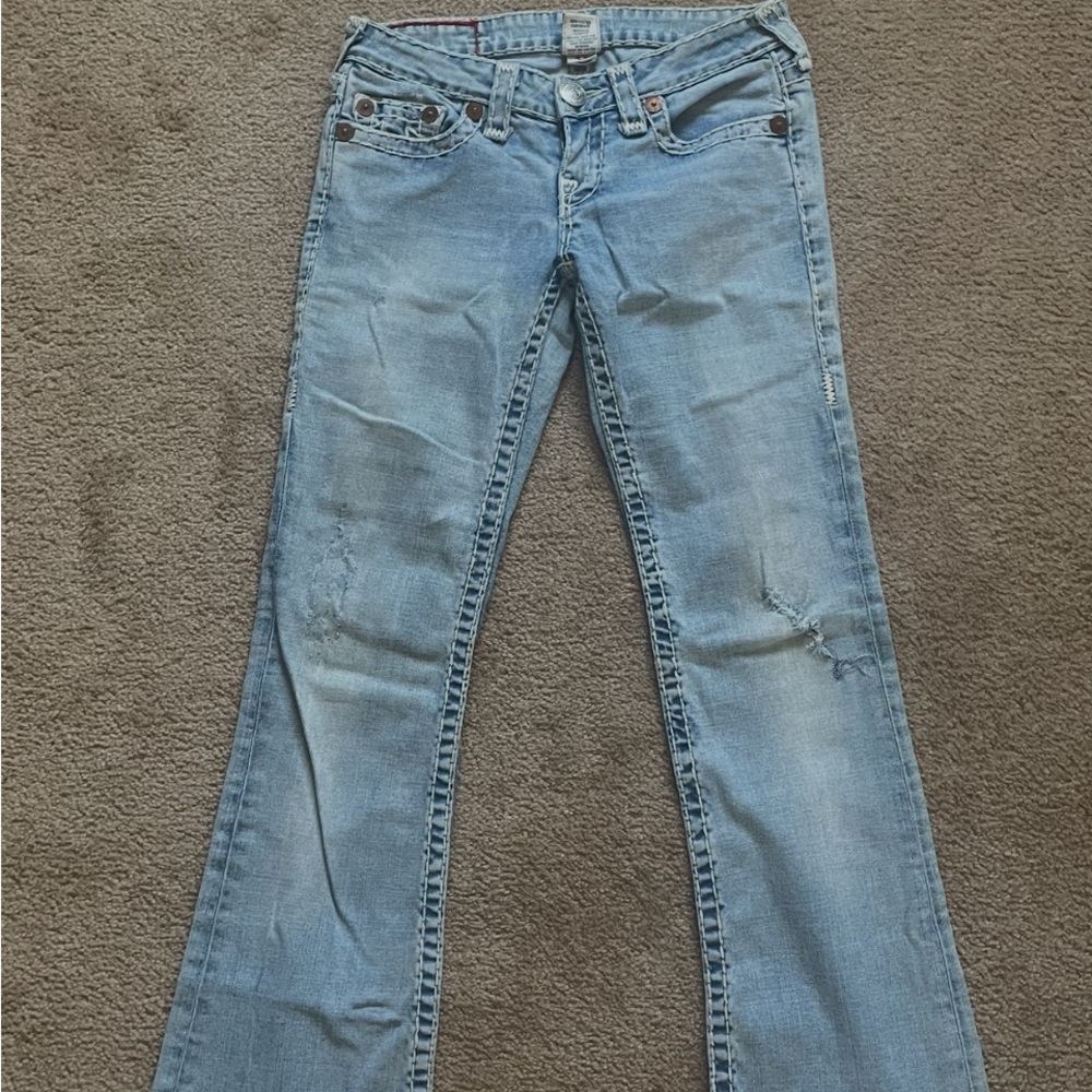 True Religion Light Blue Flare Jeans